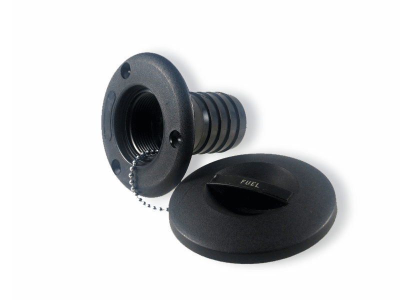 Tankeinfüllstutzen Benzin Kunststoff 50mm, Kraftstoffeinfüllstutzen, stoßfest mit gesichertem Verschluss