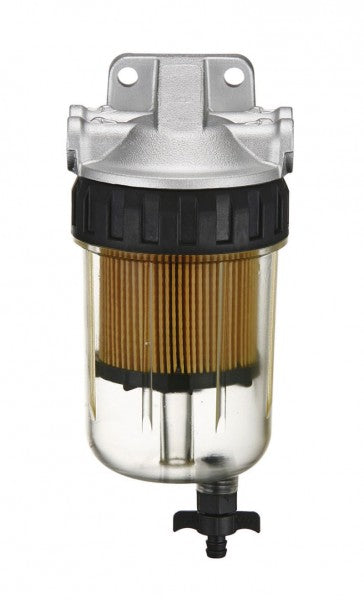 Wasserabscheider Benzinfilter für Außenbordmotor, Kraftstofffilter mit Schauglas, inkl. Schlauchanschlüsse und Blindstopfen