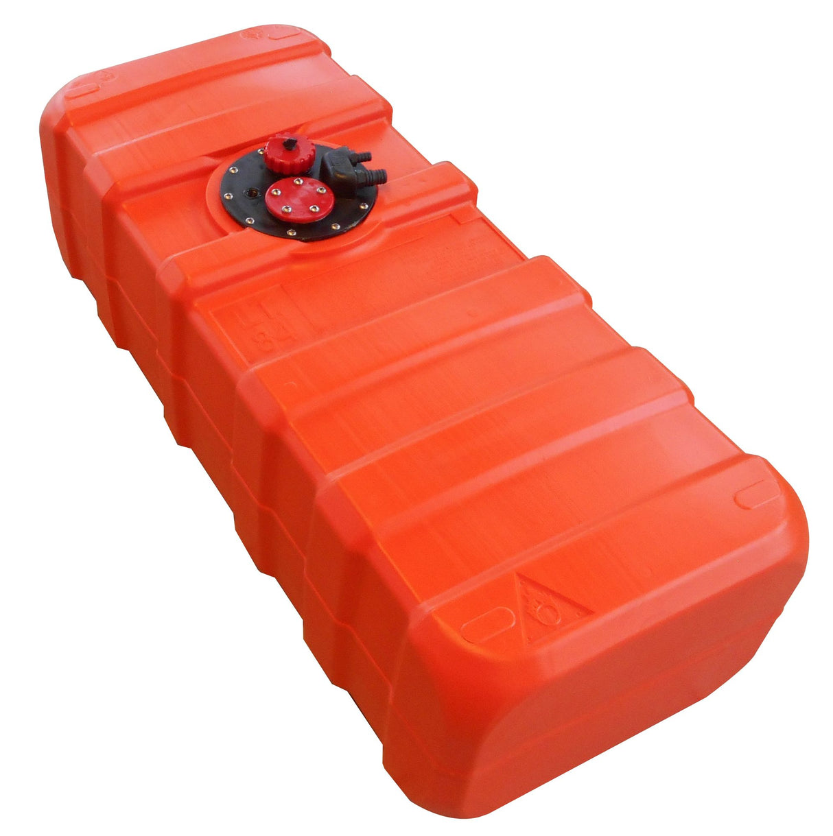 Fuel tank HDPE orange 11mm connection nipple, fuel container, chemically resistant according to ISO 13591