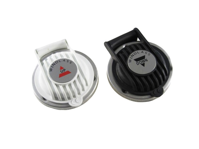 Set of foot switches for anchor winch, 2 pieces, housing cover white/black, including mounting material