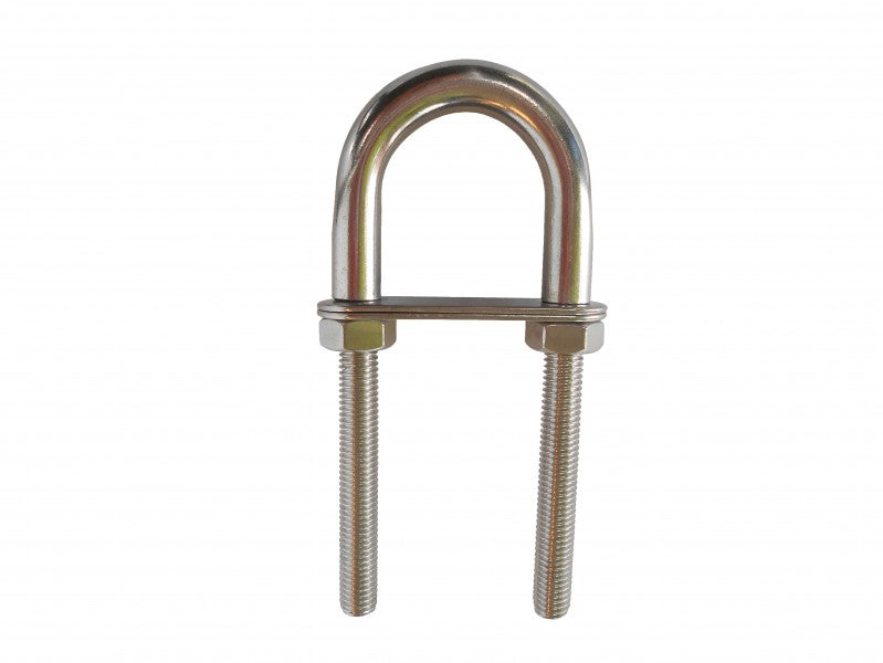 Rüsteisen Edelstahl 12 mm hochglanzpoliert, Ankerbügel, mit rücklaufendem Setzbord