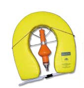 Orion Rettungsring Hufeisen mit Leuchte, Rettungsboje, wasserdichte Leuchte & Edelstahlhalterung