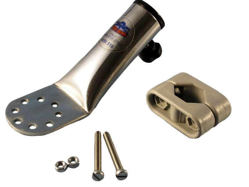Flagpole holder stainless steel adjustable highly polished for railing 22-25 mm made of stainless steel