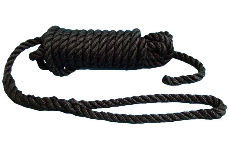 Betelon Festmacherleine Schwarz 6m x 10mm, Spezial Leine, gespleißte Schlinge Polypropylen