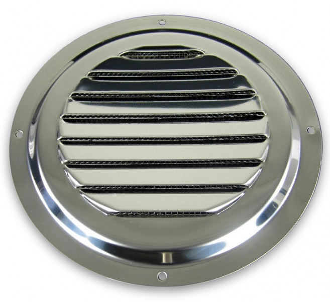 Ventilation grille stainless steel fly screen integrated insect protection Ø 152 mm rust-proof high gloss polished