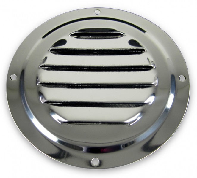 Ventilation grille made of stainless steel, highly polished, 102 mm, with splash protection option
