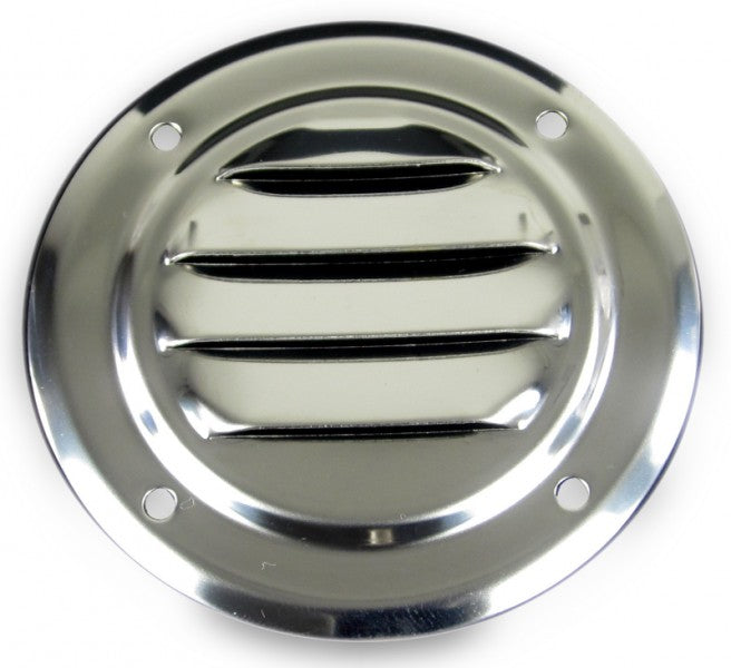 Ventilation grille made of high-gloss stainless steel, outer diameter 63 mm
