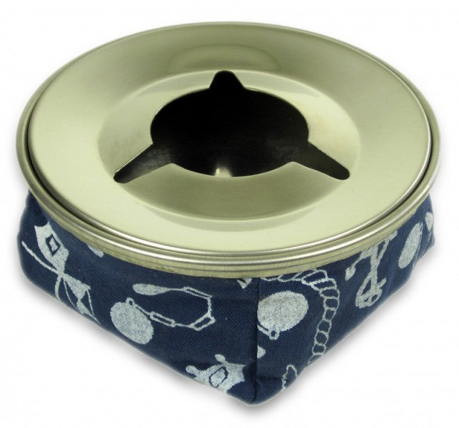 Aschenbecher Edelstahl Blau, Boot Ascher, abnehmbarer Deckel, flexibler Boden