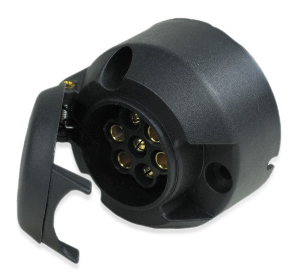 Steckdose 7-Polig Anhänger Steckdose, stoßfester ABS-Kunststoff, Schutz vor Nässe und Schmutz