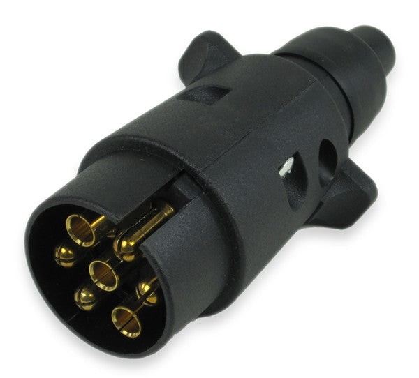 Stecker 7-polig stoßfester ABS-Kunststoff schwarz, Steckverbindung, langlebig