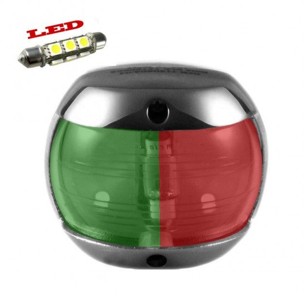 Stella Polare LED bi-color lantern stainless steel, boat lantern, 225° red/green waterproof