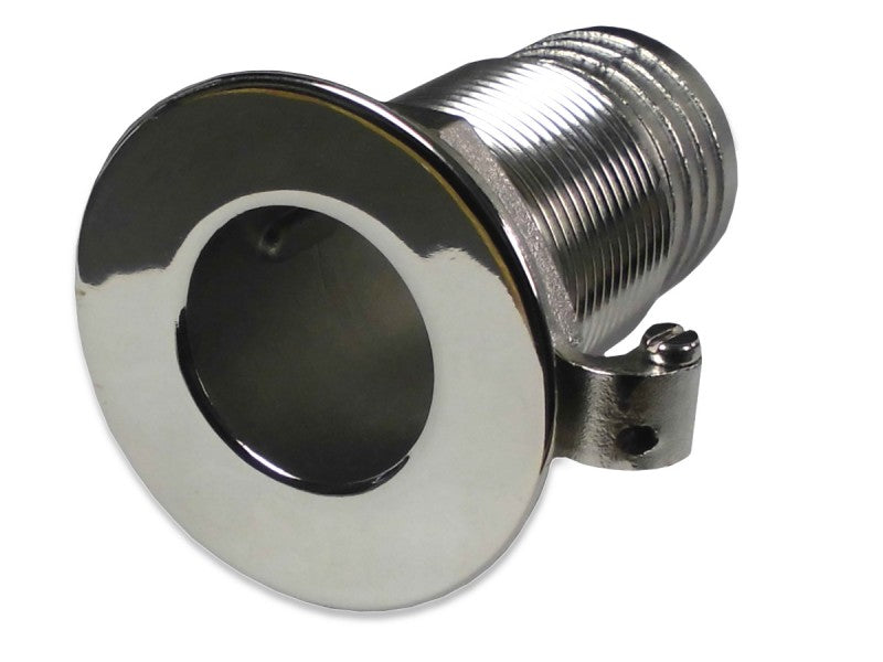 Through-hull fitting made of stainless steel AISI 316 1-1/4 inch, hose connection 38 mm, electrolytically corrosion-resistant