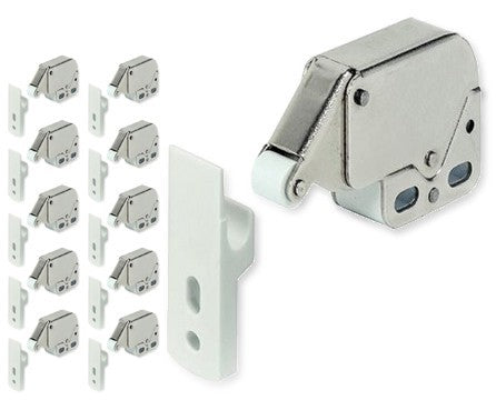 Federschnäpper Set, Mini-Latch Druckverschluss, verstellbar für Möbelbau, Vorteilspack 10 Stück