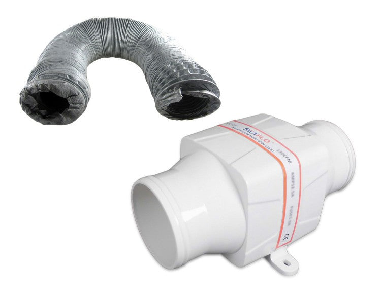 SEAFLO Blower Motorraumlüfter 12 V mit 3" Innendurchmesser, langlebiger Ventilator, Komplettpaket mit 4 m Blowerschlauch