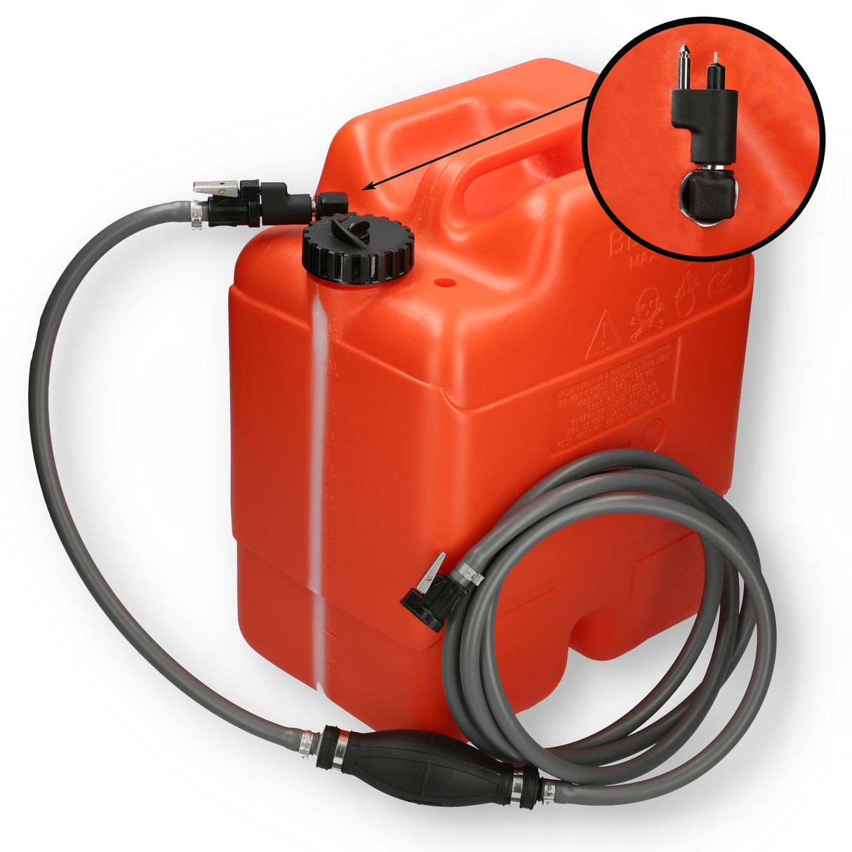 Yamaha fuel tank orange, HDPE material, ISO-certified, chemical-resistant for gasoline and diesel - 23 liters