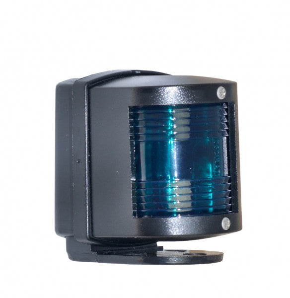 Starboard navigation light 112.5° Black deck mount, IMCO standardized for boats up to 12m, RINA certified