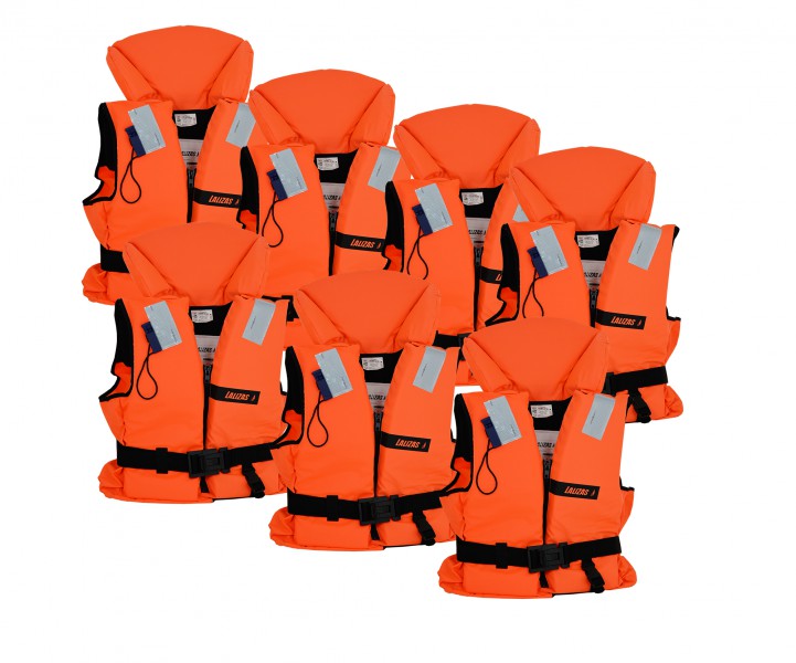 Sieben Lalizas 100N Feststoff-Rettungswesten Schwimmwesten ISO 12402-4 zertifiziert  40-50kg
