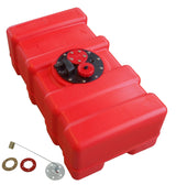 Fuel tank red, HDPE, manual level indicator, chemical resistance optimization -