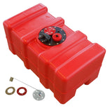 Fuel tank red, HDPE, manual level indicator, chemical resistance optimization -