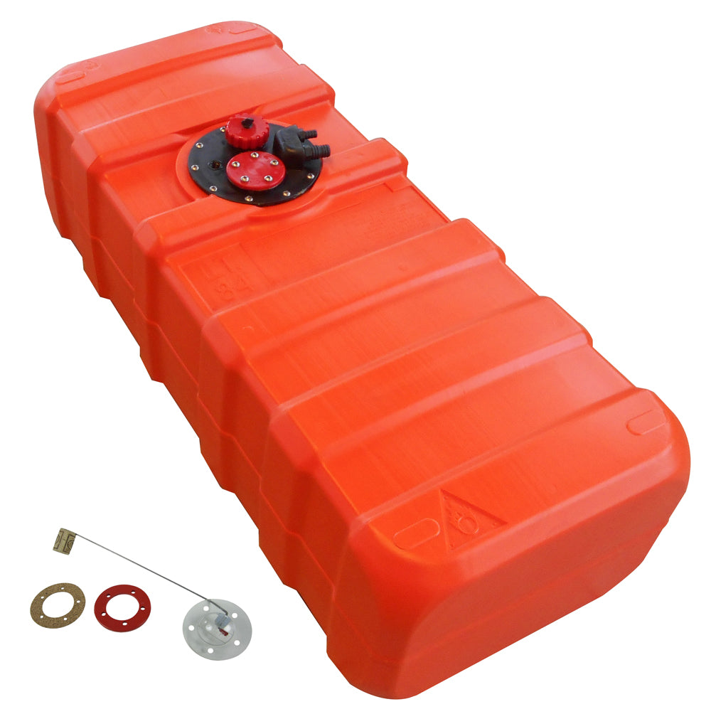 Fuel tank orange manual level indicator, HDPE chemical resistance container - 84 - 140 liters