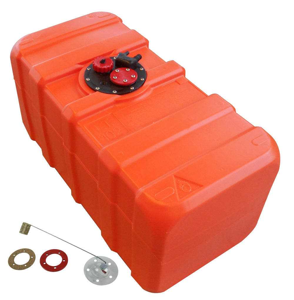 Fuel tank orange manual level indicator, HDPE chemical resistance container - 84 - 140 liters