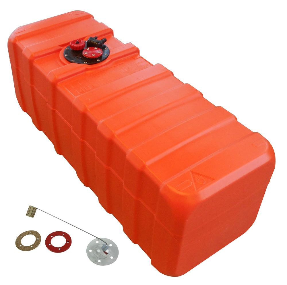 Fuel tank orange manual level indicator, HDPE chemical resistance container - 84 - 140 liters