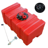 Eco-Line Kraftstofftank rot, Anschlussnippel 11mm, Füllstandsanzeige schwarz, Chemiebeständig für Benzin und Diesel - 33 - 70 Liter