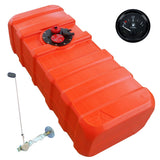 Eco-Line fuel tank orange, connection nipple 11mm, level indicator black, HDPE for petrol and diesel - 84 - 140 liters
