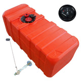 Eco-Line fuel tank orange, connection nipple 11mm, level indicator black, HDPE for petrol and diesel - 84 - 140 liters