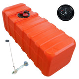 Eco-Line fuel tank orange, connection nipple 11mm, level indicator black, HDPE for petrol and diesel - 84 - 140 liters
