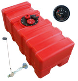 Fuel tank 42 L with universal fuel sender and fuel gauge, petrol &amp; diesel, high-quality workmanship - "Gauge-Line" black -