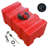 Fuel tank HDPE red, level indicator Gauge-Line black, chemical-resistant for petrol and diesel - 33 - 84 liters
