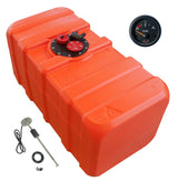 Fuel tank orange HDPE, connection nipple 11mm, level indicator Gauge-Line black, chemical-resistant for petrol &amp; diesel - 96 - 140 liters