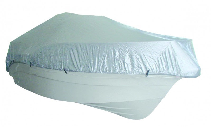 SeaCover Persenning Polyester 420D, Bootsabdeckung, Schutz vor Regen und Sonne, 2,40–7,10 m, Silbergrau, inklusive Aufbewahrungstasche