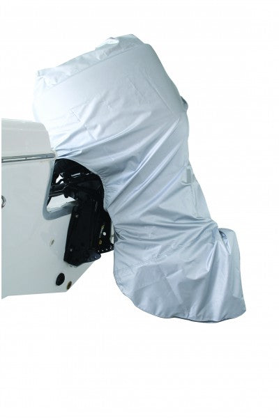 Ganzpersenning für Außenbordmotor Gr. 3 UV-beständiges Polyester 420D, Bootsmotor-Abdeckung, inkl. Aufbewahrungstasche, silbergrau