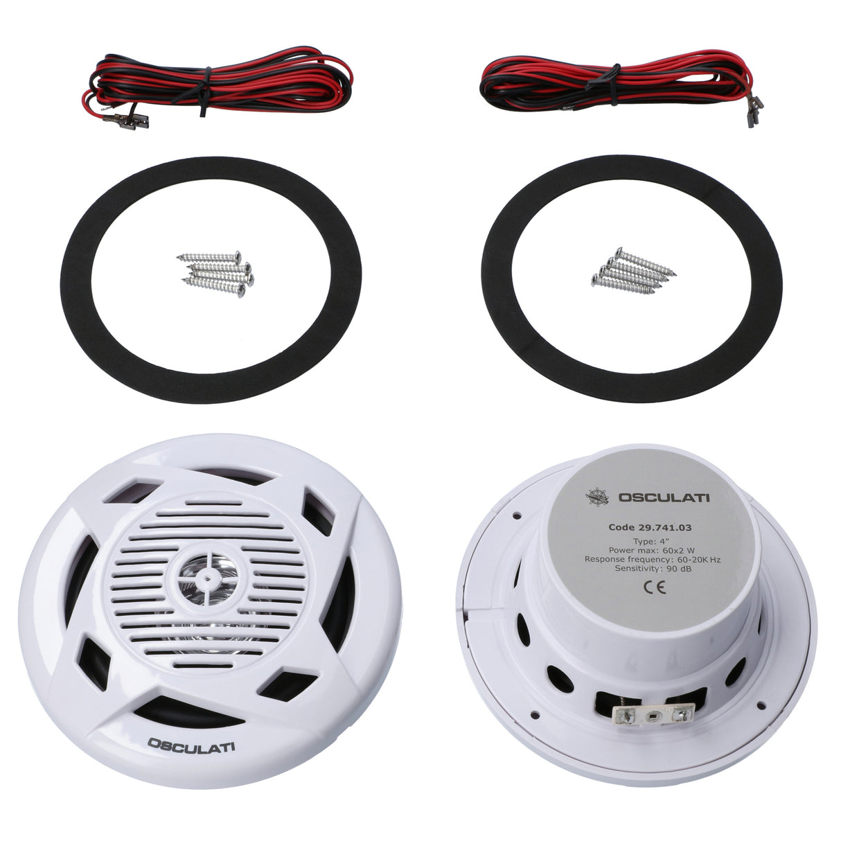 4" Lautsprecher spritzwassergeschützt, Marine Doppelkonus, 60 Watt max. Leistung