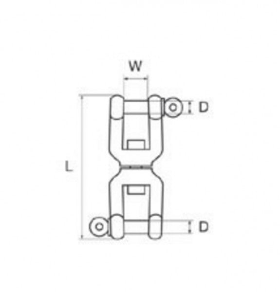 Ankerwirbel 6mm mit 2 Schraubschäkel