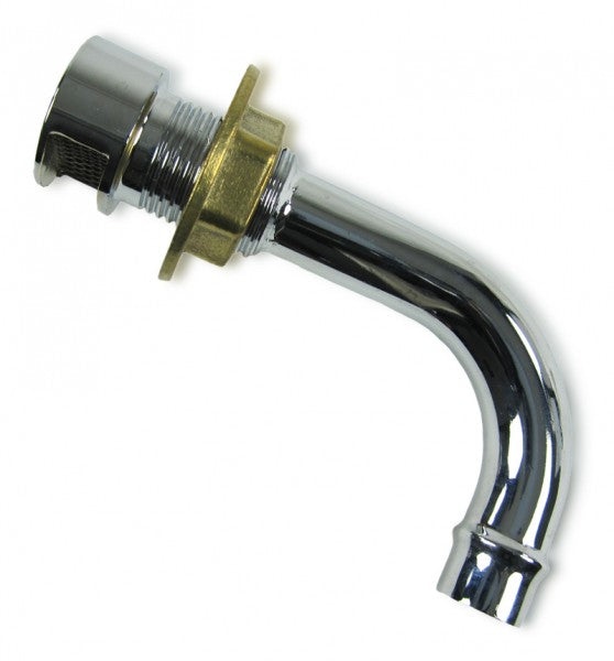 Chrome-plated brass vent for tank, tank ventilation, curved version for 16 mm hose diameter