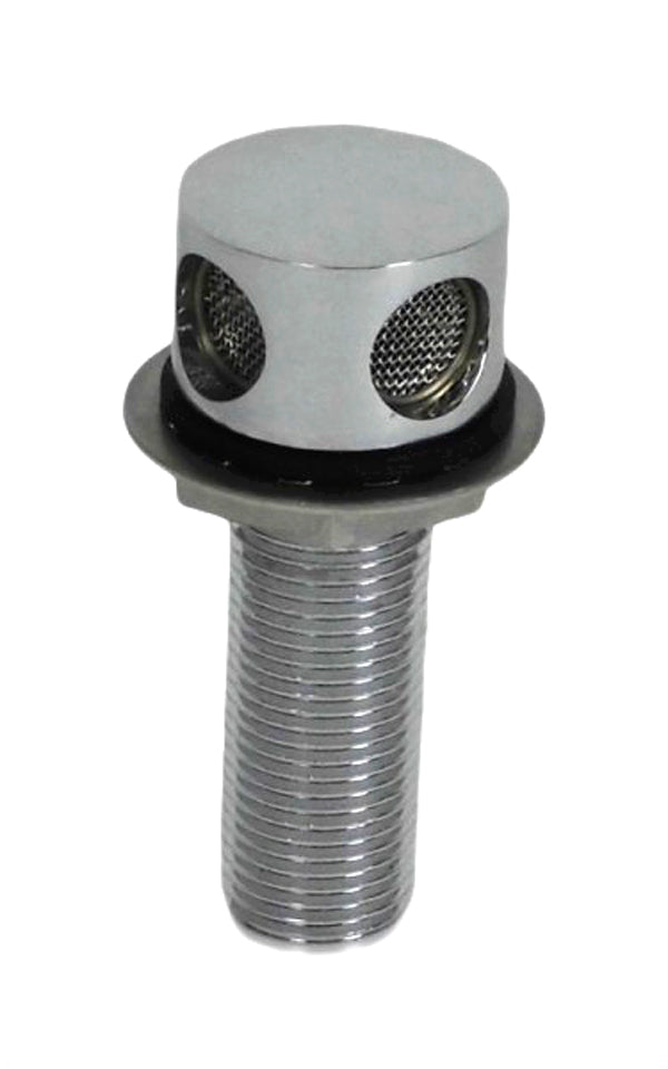 Entlüftungsstutzen Messing verchromt gerade, Tankanschluss, Gesamtlänge 61 mm, Gewinde-Ø 15 mm