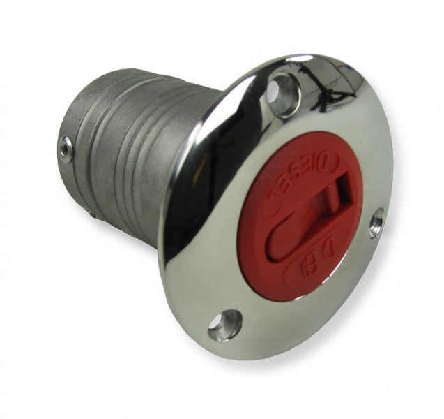 Tankeinfüllstutzen Diesel Edelstahl hochglanzpoliert, Füllstutzen, mit Kettenstopfen