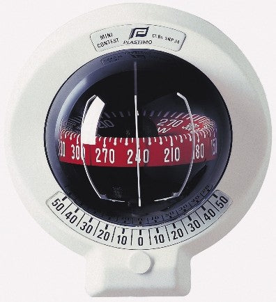 Kompass Mini-Contest Schott-Montage Krängungsmesser, Navigationsinstrument Segelboote 6-7m, Farbe schwarz oder weiß auswählbar