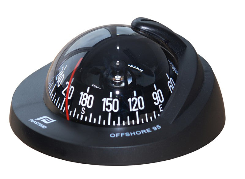 Kompass Offshore Einbaukompass Schwarz konische Rose, Navigationsgerät, speziell gedämpftes System, LED-Beleuchtung 12-24 V