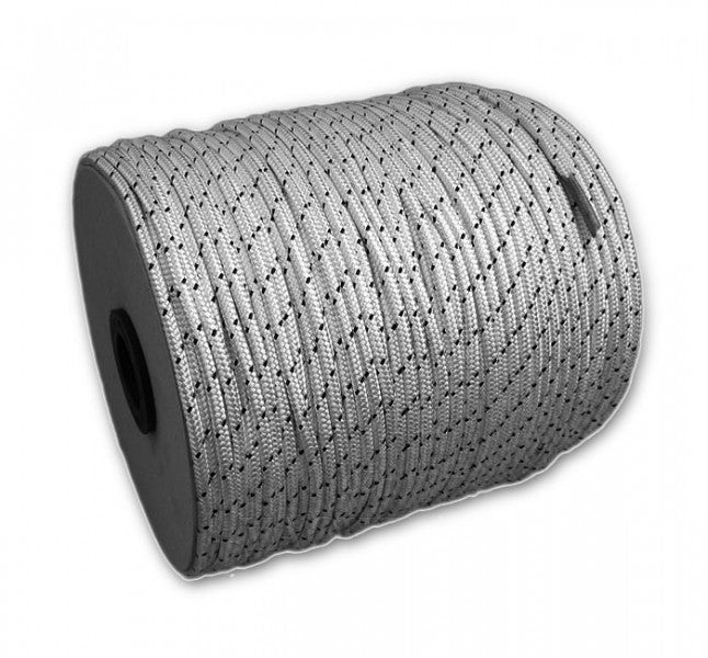 Polyesterleine 5mm Weiß mit Schwarzem Kennfaden