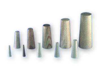 Emergency plugs made of hardwood, conical, boat safety accessories, for holes 8-38 mm, 10 pieces assorted