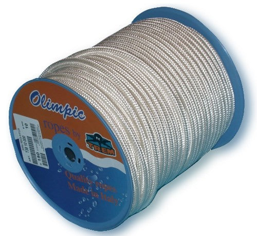 1 Meter Nylonleine 10mm geflochten Weiß