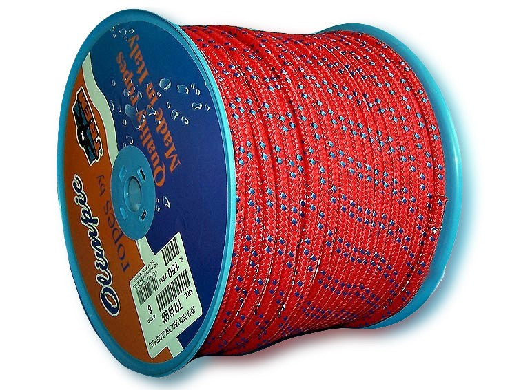 Polypropylene rope 8mm red, rope, buoyant, UV and rot resistant
