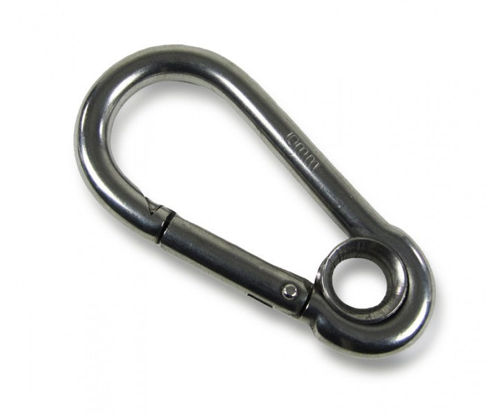 Karabinerhaken 8mm mit Öse, Edelstahl