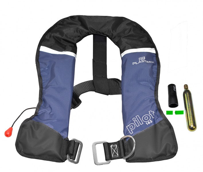 Vollautomatische Rettungsweste Pilot2 165N Blau mit Lifebelt + Füllkit