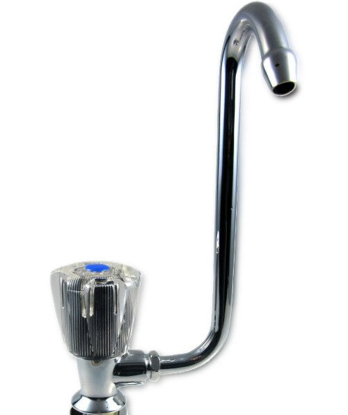 Faucet cold water connection tilting spout, cold water fitting, chrome-plated brass