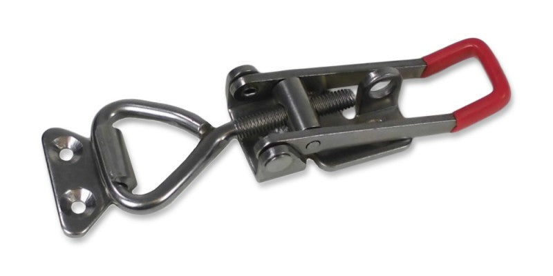 Lever lock industrial design, lockable 106-125mm, robust galvanized steel, 180 kg holding force